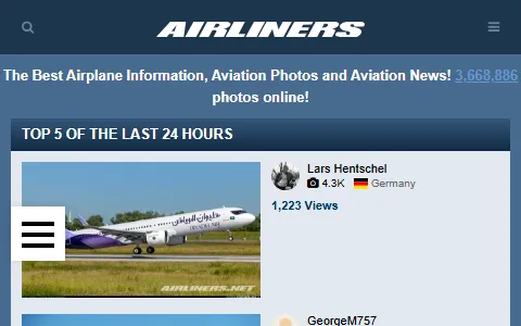 Airliners.net status preview image