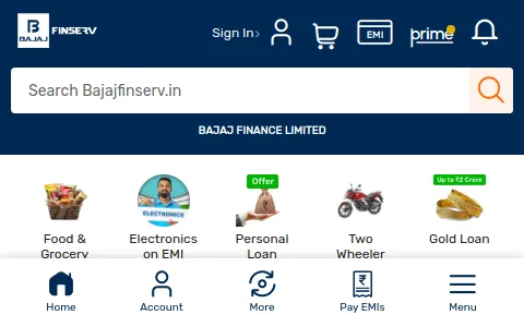 Bajajfinserv.in status preview image