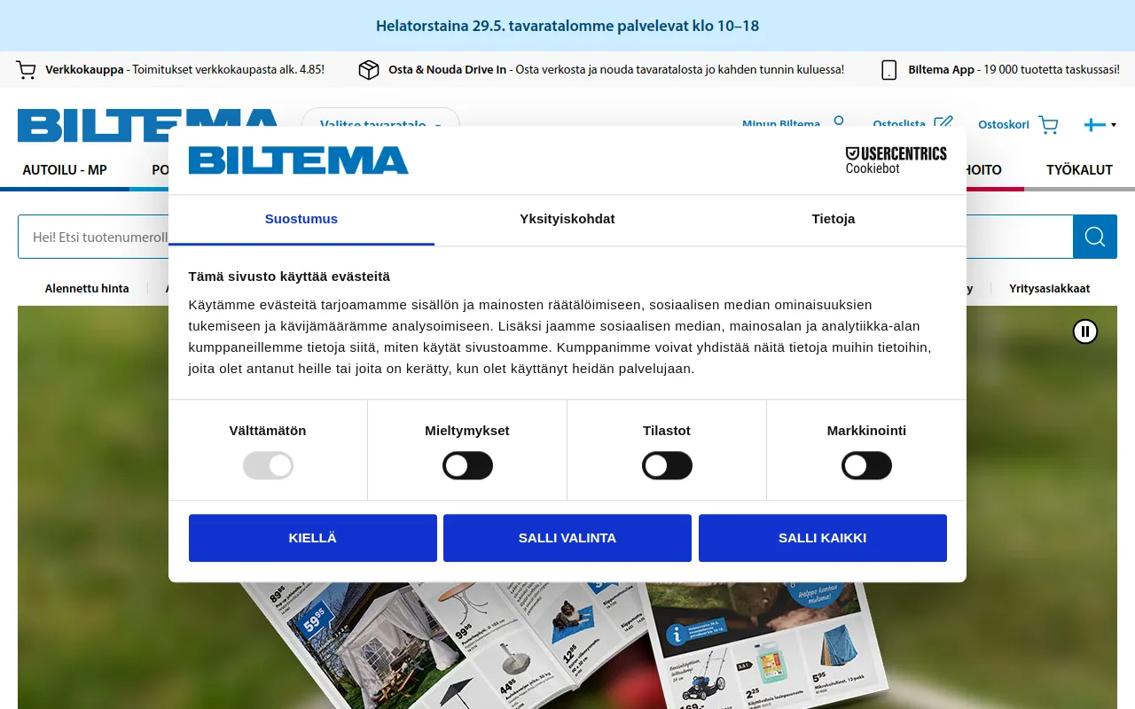 Biltema Finland status preview image