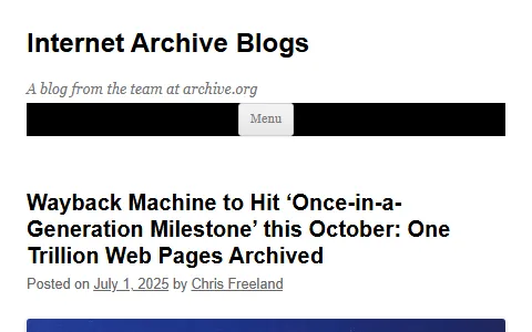 Internet Archive Blogs status preview image