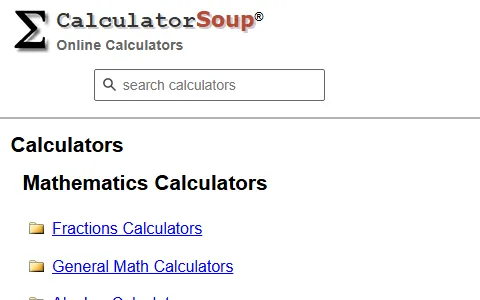 CalculatorSoup status preview image