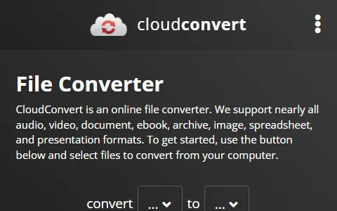 CloudConvert status preview image