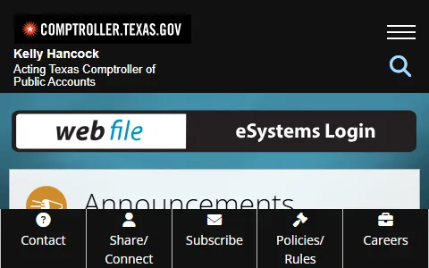 Texas Comptroller status preview image