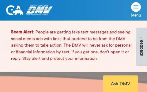 California Department of Motor Vehicles status preview image