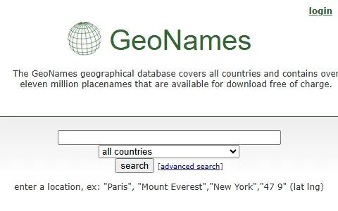GeoNames Download status preview image