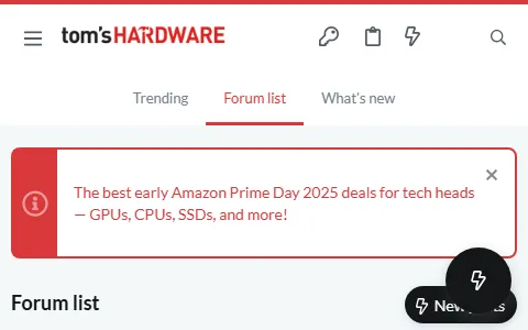 Tom's Hardware Forum status preview image
