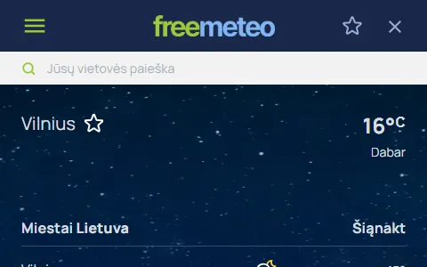 FreeMeteo Lithuania status preview image