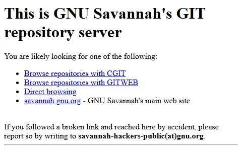 GNU Savannah Git Server status preview image