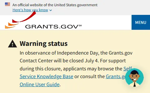 Grants.gov status preview image