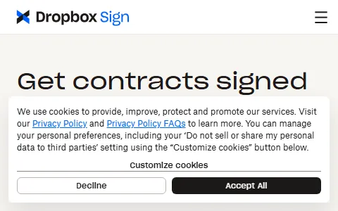 Dropbox Sign status preview image