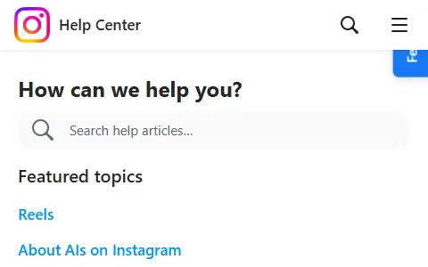 Instagram Help Center status preview image