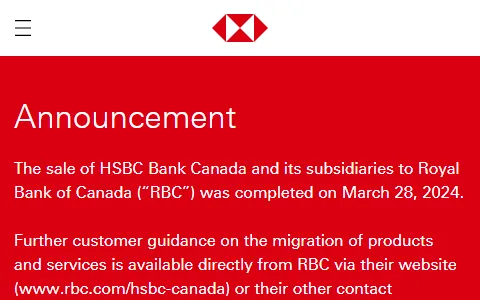 HSBC Canada status preview image