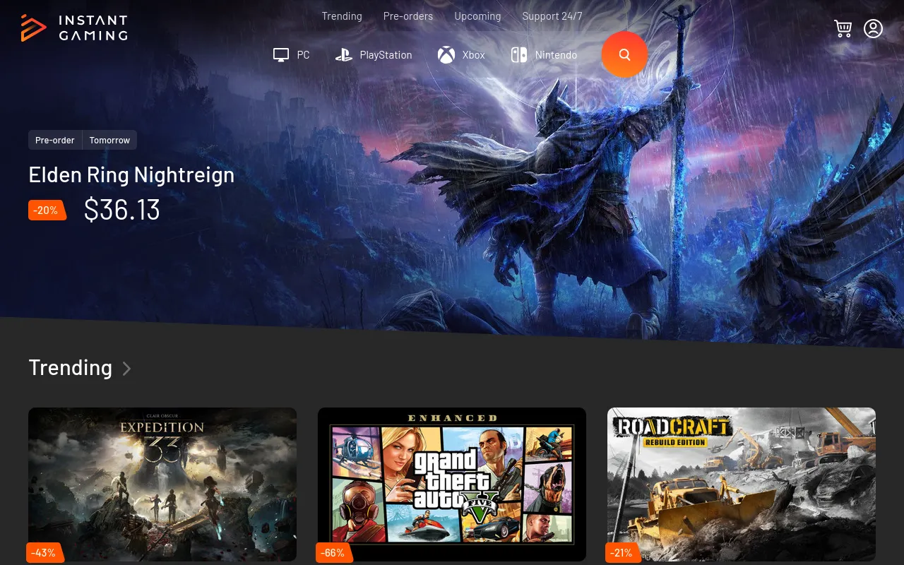 Instant-gaming.com status preview image