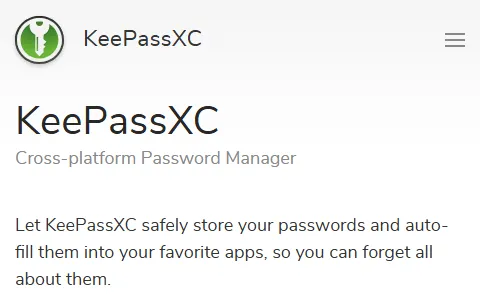 KeePassXC status preview image