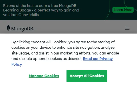 MongoDB University Learn status preview image
