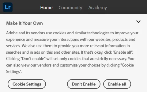 Adobe Lightroom status preview image
