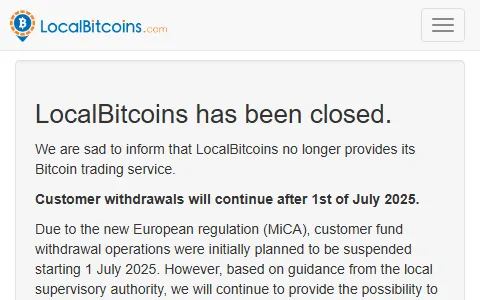 LocalBitcoins status preview image