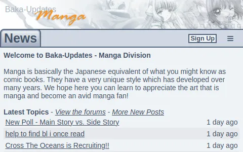 Mangaupdates.com status preview image