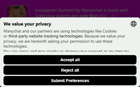 Manychat status preview image