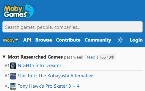 Mobygames status preview image