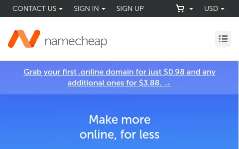 Namecheap.com status preview image