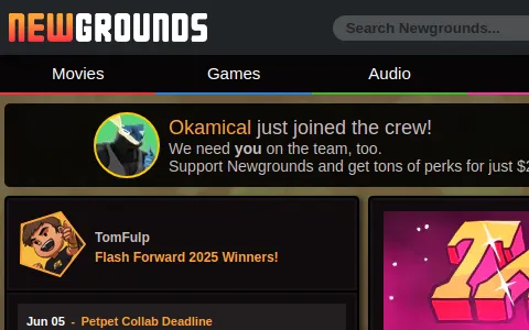 Newgrounds status preview image