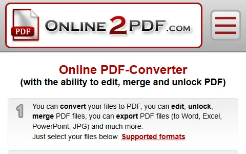 Online2PDF status preview image