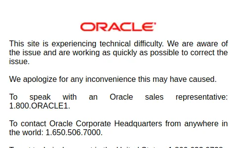 Oracle.com status preview image