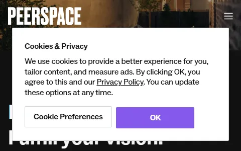 Peerspace status preview image