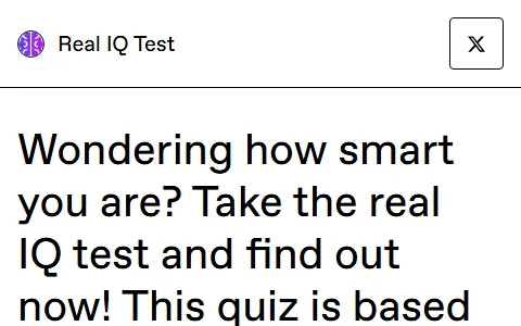 Real IQ Test Webflow status preview image
