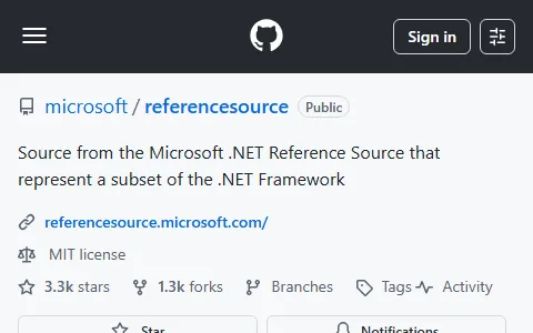 NET Reference Source status preview image