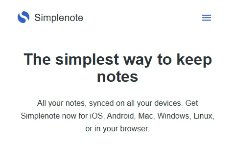 Simplenote status preview image