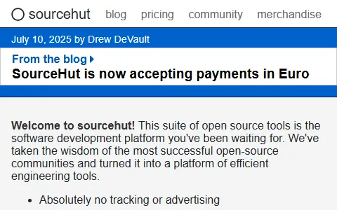 Sourcehut status preview image
