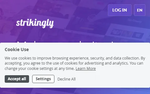 Strikingly status preview image