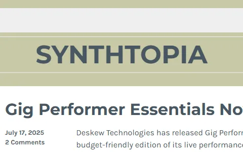 Synthtopia.com status preview image