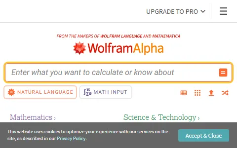 Wolfram Alpha status preview image