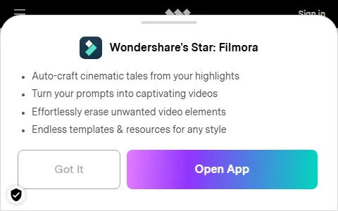 Wondershare status preview image